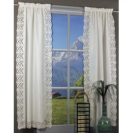HOSSNER - ART OF HOME DECO Gardine "Rießersee" Gr. 2, beige (creme), B:90cm H:180cm, Polyester, HOSSNER - ART OF HOME DECO, Gardinen, Gardine, mit Ausbrenner-Stickerei