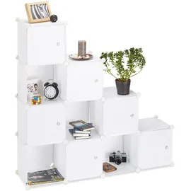 Relaxdays Steckregal Regalsystem 127 x 127 x 31,5 cm Weiß