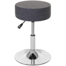 MCW Hocker MCW-C22, Sitzhocker Schminkhocker, höhenverstellbar Ø 35cm ~ Textil, grau