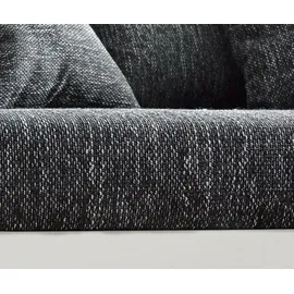 DeLife Ecksofa Clovis Weiss Schwarz Ottomane Links Modulsofa