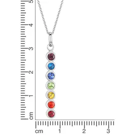 FIRETTI Kette mit Anhänger Panzerkette Chakra mehrfarbig Silber 925