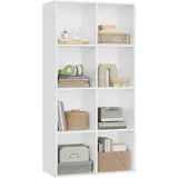 Woltu Bücherregal 8 Fächer, Standregal Weiß, freistehendes Würfelregal, Büroregal Aktenregal Aufbewahrungsregal Raumteiler, 60x121x29,5 cm (BxHxT), SK002ws4
