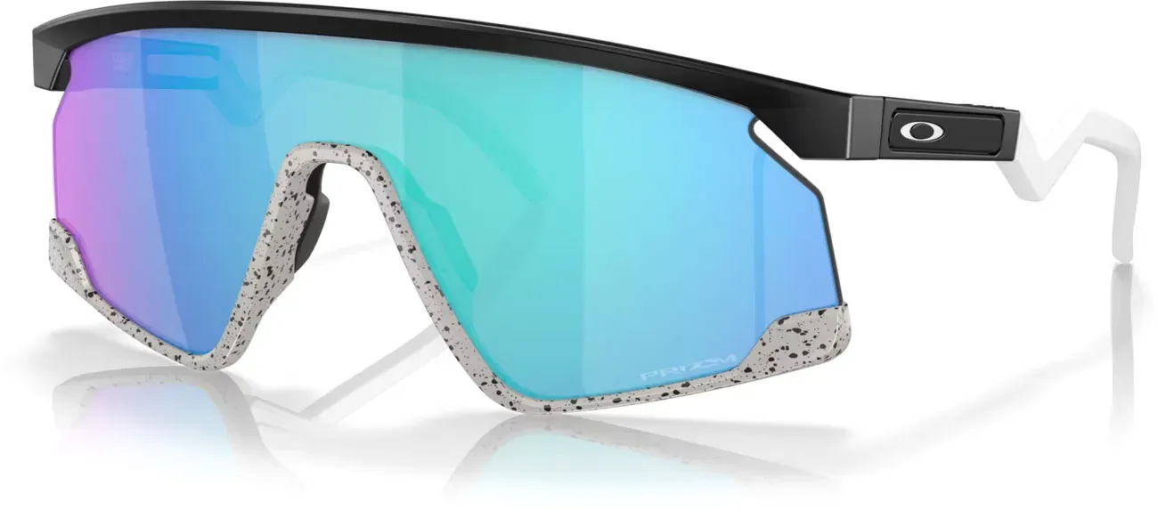 Oakley BXTR Sapphire, lunettes de soleil - Mat Noir/Blanc/Gris Bleu/Violet Réfléchissant