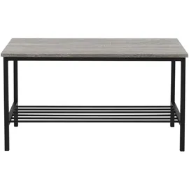 ML-Design Esstisch Set 4-teilig, Eiche-Grau, Esszimmertisch mit 2 Stühlen 1 Bank, Essgruppe für 4 Personen, Sitzgruppe Küchentisch Metallrahmen, Bartisch Set, Esszimmergruppe für Küche Esszimmer
