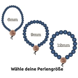 WOOD FELLAS Arm-Schmuck stylisches Armband mit Holz-Perlen Deluxe Pearl Bracelet Blau