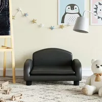 Kindersofa Schwarz 50x40x30 Cm Kunstleder