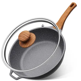 yashe 30 cm tiefe Granit-Bratpfanne mit Deckel
