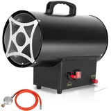 Eikuavons Gasheizgebläse 10KW, Gasheizer Luftdurchsatz Luftdurchsatz 320 m3/h, Heizkanone inkl. Gasschlauch, Druckminderer & Überhitzungsschutz