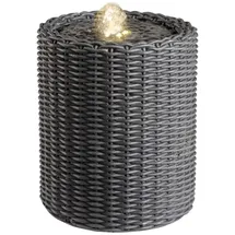 MARELIDA Zimmerbrunnen Rattan Korboptik in anthrazit - H: 20cm | Gr.: onesize