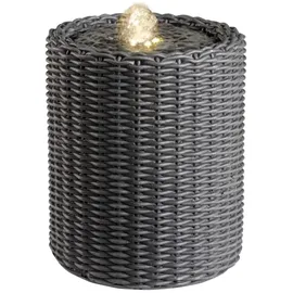MARELIDA Zimmerbrunnen Rattan Korboptik in anthrazit - H: 20cm | Gr.: onesize