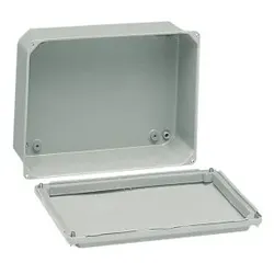 Schneider Electric NSYDB88M Industriegehäuse Stahlbl. niedrige glatte Abdeckung, H85xB85xT49, IP55, grau