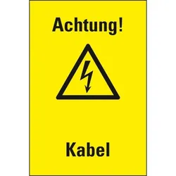 Schild I Warn-Kombischild Achtung! Kabel, Kunststoff, 200x120mm
