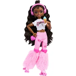 Dream Besties Barbie Brooklyn“ Rollschuh-Modepuppe mit 9 Zubehörteilen zum Thema Musik und Video