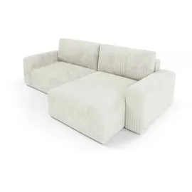 furnisell Eckcouch Cord 2-Sitzer Beige