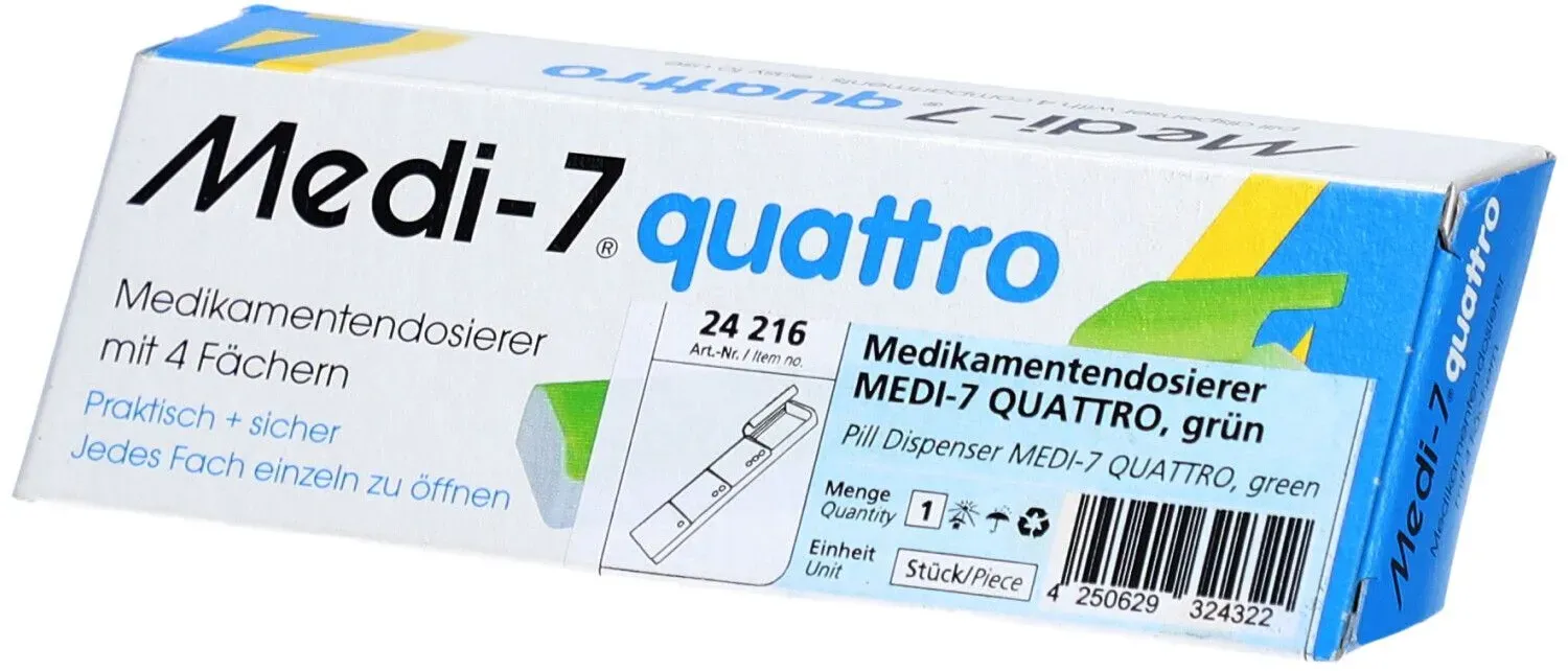 Sahag Medi-7 Quattro Medidosierer grün 4 Fächer