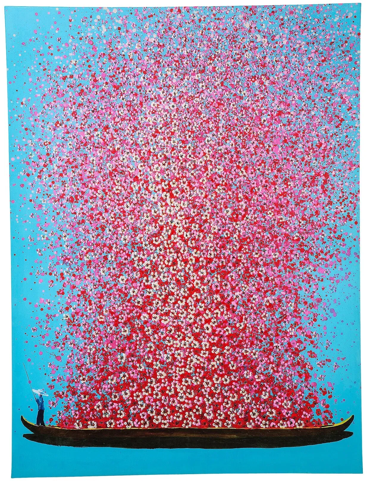 Kare Design »Flower Boat« Leinwandbild blau-pink