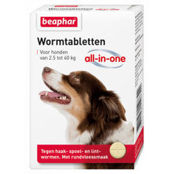 Beaphar Entwurmungsmittel All-in-One (2,5 - 40 kg) Hund 12 Tabletten
