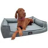 tierlando® Tierbett Orthopädisches Hundebett GUSTAV SCANDI CHIC Große Hunde XL Hundesofa, Feuchtigkeitsresistent, ergonomisch, mobile Matratze blau 130 cm x 100 cm