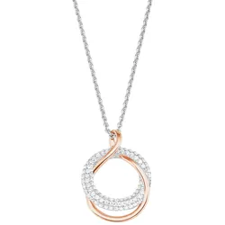 Amor Kette mit Anhänger »Kreis in Kreis, 2026032«, mit Zirkonia (synth.) Amor silberfarben-roségoldfarben-weiß