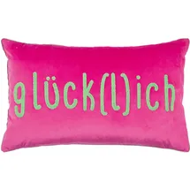 PAD Letters Kissenhülle 35x60cm Glücklich hot pink,