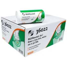 EMIL DEISS KG (GmbH + Co.) DEISS FIRST PLUS Müllbeutel, 60 Liter, Premium-LDPE, 36022 Karton