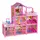 ebran trade Puppenhaus 3 Etagen rosa 129tlg