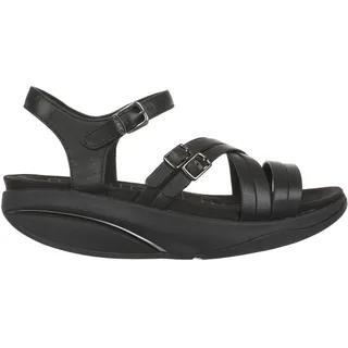 MBT SAE Sandalen für Damen aus Leder. Leichtes und bequemes Schuhwerk für Frühling und Sommer. Physiologisches Schuhwerk für Komfort und Stabilität. Moderne Sandalen mit Schnalle. Farbe Schwarz - 38 EU