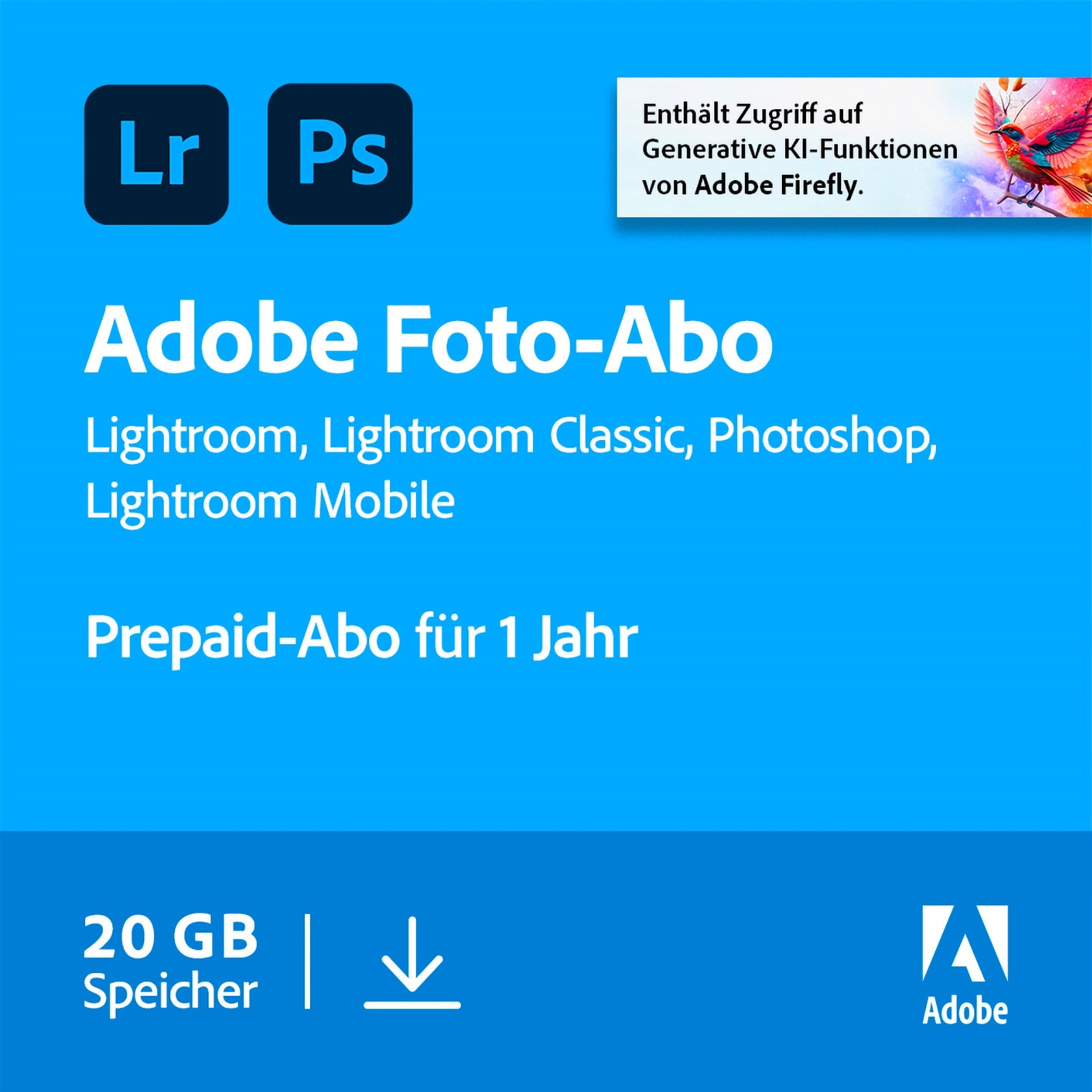 Adobe Creative Cloud Photography Plan 20GB für Mac OS & Windows