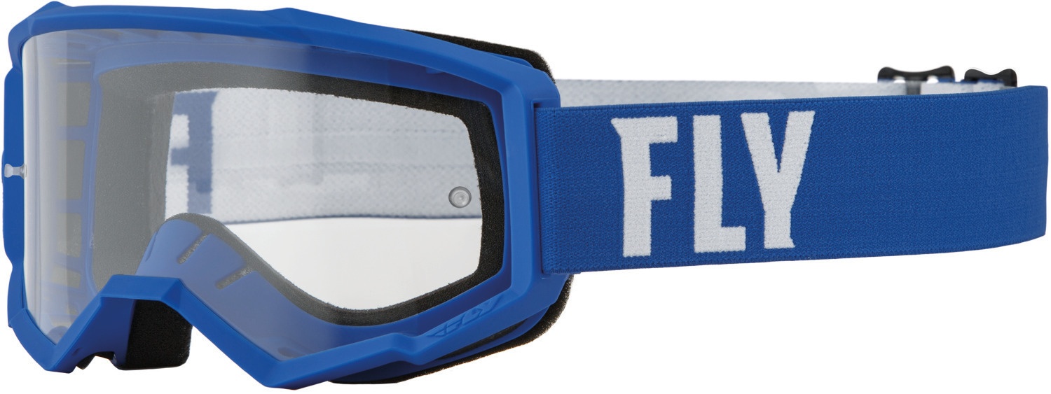 Fly Racing Focus Motorcrossbril, wit-blauw Voorman