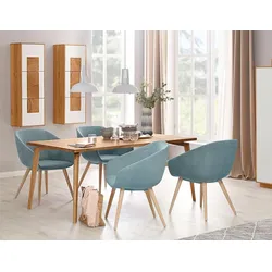 Esstisch WHITEOAK "Lanzo", beige (eiche, natur geölt), B:220cm H:75cm T:90cm, Tische, Esstisch Holz-Esstische Eckige Couchtische, aus massivem Eichenholz in hochwertiger Verarbeitung