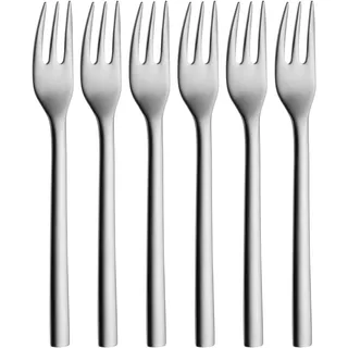 WMF Nuova Kuchengabel Set 6-teilig, 16 cm, Cromargan Edelstahl poliert, glänzend, spülmaschinengeeignet