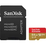 SanDisk Extreme microSDXC UHS-I U3 A2 + SD-Adapter 64 GB