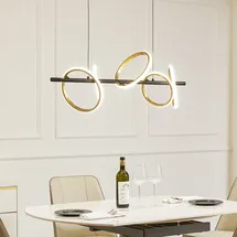 LUCANDE Madu 5-flg. LED 92,5 cm schwarz/gold/weiß