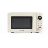 Salter Digitale Retro-Mikrowelle, cremefarben, 20 l, 60-Minuten-Timer, 8 Kochvoreinstellungen, 5 Leistungsstufen, LED-Display, Auftauen nach Gewicht/Zeit, 27 cm Glas-Drehteller, 60-Minuten-Timer