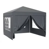 toboli Pavillon 3 x 3 m inkl. 3 Seitenteile Grau