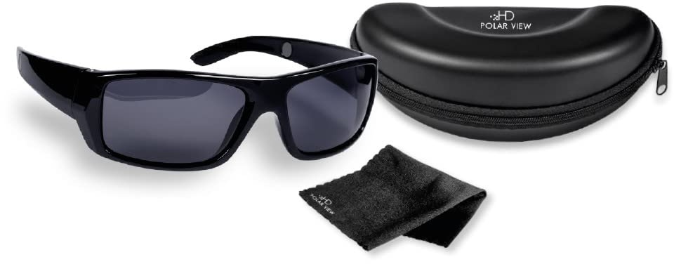 HD Polar View - polarisierte Sonnenbrille für Damen & Herren - Brillengläser mit UV400 Schutz der Kategorie 3 - Unisex Modell mit Brillenetui und Putztuch in schwarz - 1 Stück schwarz