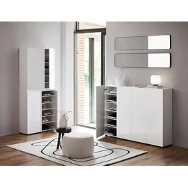 home24 Mister 80 x 200 x 34 cm hochglanz weiß / weiß