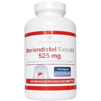 Mariendistel Extrakt 525 mg - 80% Silymarin (420mg) - 200 vegetarische Kapseln - frei von Trennmitteln und Füllstoffen