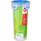 Emsa Vorratsdose Clip und Close 508554, Kunststoff, 0,5 Liter, Trinkbecher, luftdicht, rund