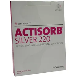 Actisorb 220 Silver 6,5x9,5 cm steril Ko 10 St