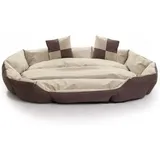 Hundebett Hundekissen Hundekorb Haustierbett Matte Hundesofa Dunkelbraun/Beige 150x120x25 cm