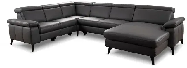 Polsteria Wohnlandschaft Lava Leder Schwarz
