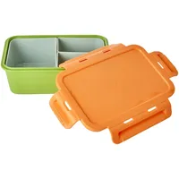 Rice Plastik Lunchbox mit 3 Fächern, in grün |