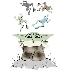 KOMAR Deco-Sticker Star Wars The Mandalorian Grogu Enchanted Frogs Braun