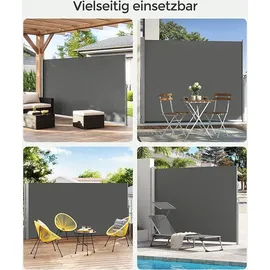 Songmics Seitenmarkise 350 x 160 cm grau Stahl