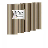 Momento 5 Stück Akustikpaneele Holz 120x50 cm - Made in Germany - Eiche Natur - Wandverkleidung Innen Wandpaneele Holzoptik - 3D Lamellenwand Paneele - Akustik Holzpaneele Wand Holzverkleidung Panel