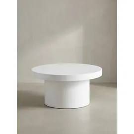 KADIMA DESIGN Couchtisch Rund Klein in Hochglanz Modern, Pilz-Form, 60x60x30 cm