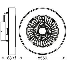 Osram Cylinder 55 cm Deckenventilator Grau
