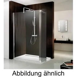 HSK Duschabtrennung Walk-In Frontelement mit beweglichem Seitenteil „Atelier“ Walk in Glas Klar hell, H: 2000 mm