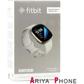 Fitbit Sense mondweiß/edelstahl softgold